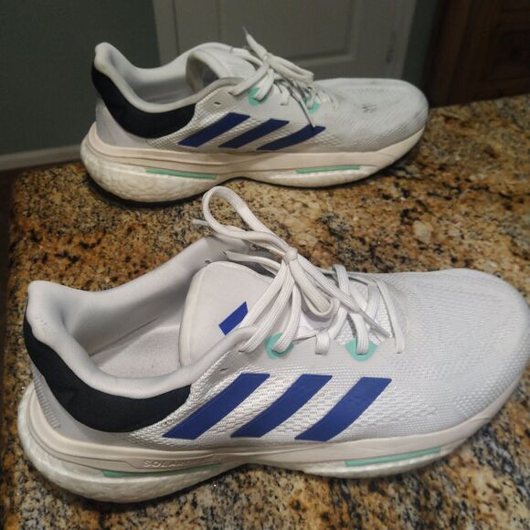 Rare Adidas Solarglide 6 Running Shoes Cloud White Blue Mint Men's US 11 - Picture 5 of 14